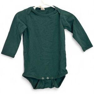 Kate Quinn 100% Organic Cotton Long Sleeve Onesie Bodysuit Green Spruce 12-18 M